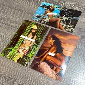 VINTAGE HAWAIIAN WAHINES Honolulu Aloha Models Postcards Bundle Of 3ea